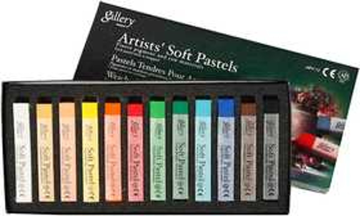 Gallery Soft Pastel Set, dikte 10 mm, l: 6,5 cm, diverse kleuren, basis, 12stuks [HOB-38164]